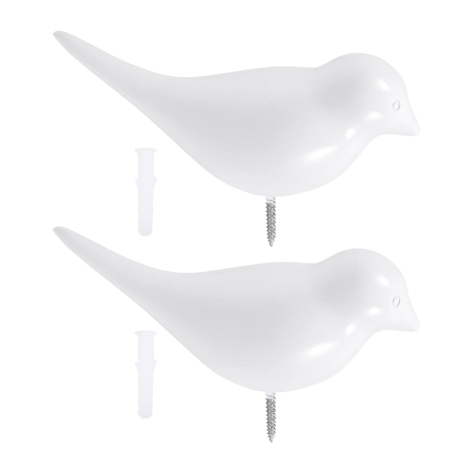 NUOBESTY 2 Pcs Birds Shape Wall Hooks White Coat Hooks for Wall Heavy Duty Coat Hangers