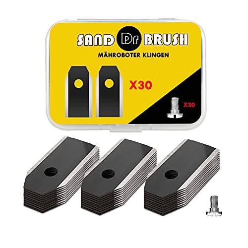 SAND DR BRUSH Robotic Mower Blades, Replacement Robotic Mower Blades, 30pcs Titanium Blades with Screws for Lawn Mower Robots, Lawn Robot Titanium Knife Fits Husqvarna, Automower, Gardena Robot Mower
