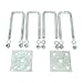 Sturdy Built Single Axle Galvanized U Bolt Kit for mounting Boat Trailer Leaf Springs for 2x3 axle - 6 1/4