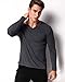 MODCHOK Men's Casual Henley T-Shirts Long Sleeve Slim Fit V Neck Basic Undershirt Tee Tops
