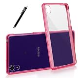 Xperia Z2 Case, Sony Xperia Z2 Case, E LV Slim Fit Scratch-Resistant Clear back with Flexible TPU Bumper Case Cover for Sony Xperia Z2 SMARTPHONE with 1 Stylus and 1 E LV Microfiber Digital Cleaner (Sony Xperia Z2, Hot Pink)