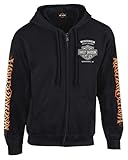Harley-Davidson Men's Inferno Eagle Full-Zipper Hooded Sweatshirt, Black