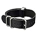 22mm Leather Watch Band Bands for Men NATO Strap Straps Black by INFANTRY