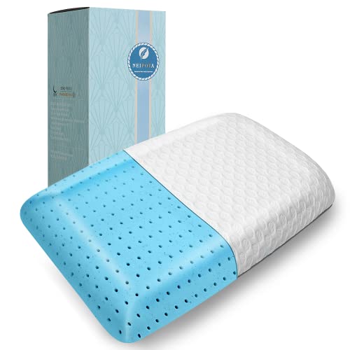 NEIPOTA Memory Foam Pillow, Bed Pillow for Sleeping, Premium Solid Cervical Gel Cooling