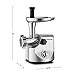 Gourmia GMG7100 Prime Plus Commercial Grade Meat Grinder -Accessory Kit with 3 Grinding Plates, Sausage Stuffers, Kibbeh Attachment - 800W ETL Approved -Stainless Steel -Free Recipe Book