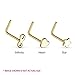 BodyJ4You 5PCS L-Shaped Nose Ring Studs Pack Surgical Steel Goldtone Piercing