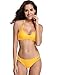 SHEKINI Womens Bikini Padded Cutout Strappy Halter Swimsuits Two Piece Bathing Suits (Medium/(US 8-10), Lily Yellow)