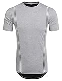 Coofandy Men's Hipster Short Sleeve Shirt Zip Up Fashion T-Shirt