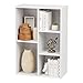IRIS USA 5 Cube Bookshelf, Space Saving Organizer Bookshelf for Small Spaces, Corner Shelf, White