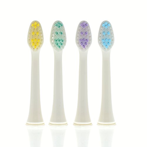 Great Smile Store GS25093-0104 Replacement Brushes for Crystal Care Professional Sonic Toothbrush, White (Pack of 4)
