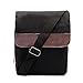 Zebella Men's Canvas Leather Messenger Shoulder Satchel ipad Crossbody Bag-Black