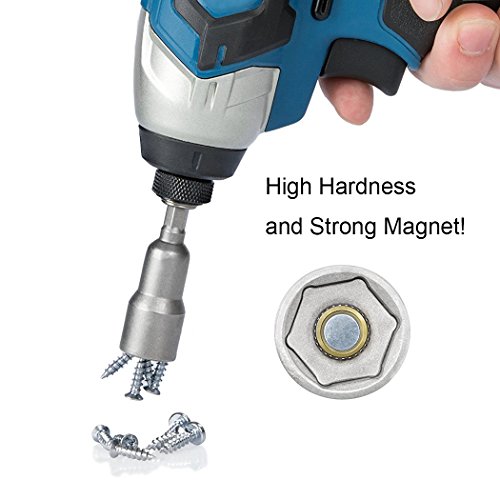 TooTaci 6-19mm Hex Shank Magnetic Nut Setter Driver Drill Bit Set 1/4 inch Quick Change Metric Nut Driver Set - 14pcs
