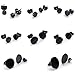KONOV Mens Stainless Steel 3-14mm 8 Pairs Charm Elegant Stud Earrings Set, Black