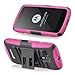 Fosmon STURDY Shock Absorbing Dual Layer Hybrid Holster Cover Kickstand Case for Motorola Moto G (1st Generation Only) / Motorola DVX - Retail Packaging (Pink)