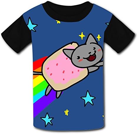 Youujihus Nyan Cat 3D Print Youth T-Shirts Crew Neck Kids Tees