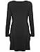 Romwe Women's Long Sleeve Pockets Casual Swing Loose T-Shirt Dress Grey S