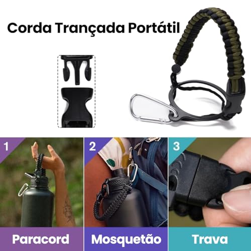 Garrafa Térmica De Água Isolada 950ml Quente & Frio De Aço Inox Com Alça (Verde)