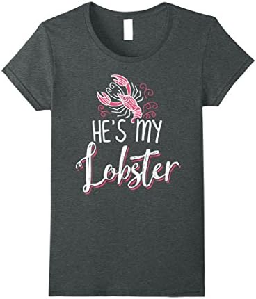 Womens Just Married Shirts - He's My Lobster Medium Dark Heather