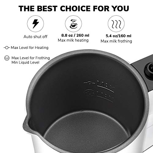 Milk Frother, Electric Milk Steamer for Making Latte, Cappuccino, Hot Chocolate, Automatic Foam Maker Cold Hot Milk Warmer