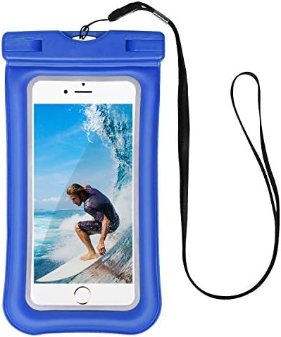 Universal Waterproof Case Cell Phone Dry Bag Compatible Sharp Aquos R Compact SH-M06 4.9" up to 6.3-inch, Tenplus IPX8 Airbag Floating Waterproof TPU Pouch Underwater Reflective Outdoor - Dark Blue