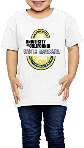 ZMILY Kids Girl's University Of CaliforniaĆ¢ā¬āĆ¢ā¬ā¹Santa Barbara Funny Round Collar T Shirts Short Sleeve 5-6 Toddler White