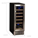 EdgeStar CWR181SZ 12 Inch Wide 18 Bottle Built-In Wine Cooler - Black/Stainless Steel