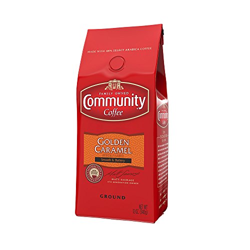 COMMUNITY COFFEE GOLDEN CARAMEL FLAVORED 12 OUNCES, MEDIUM ROAST GROUND COFFEE, 12 OUNCE BAG (PACK OF 1)