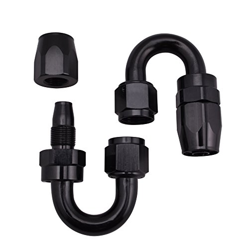 EVIL ENERGY 16Ft 10AN Nylon and Stainless Steel Braidied Oil Gas Fuel Line + 10pcs AN10 Hose Fitting Kit Black - Thumbnail 6