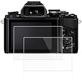 AFUNTA Screen Protectors Compatible Olympus OM-D E-M10 Mark III II E-M5 Mark II Pen-F E-P5 E-PL8 E-PL7 E-PL9, 2 Pack Anti-Scratch Tempered Glass Protective Cover Films for DSLR Digital Camera