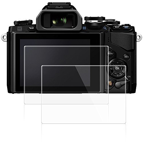 AFUNTA Screen Protectors Compatible Olympus OM-D E-M10 Mark III II E-M5 Mark II Pen-F E-P5 E-PL8 E-PL7 E-PL9, 2 Pack Anti-Scratch Tempered Glass Protective Cover Films for DSLR Digital Camera