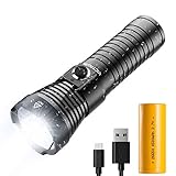 Victagen LED USB Rechargeable Flashlight, Tactical Handheld Torch 1000 Lumen, Waterproof IP65 Powerful 5000mAh Battery flashlight,Super Bright With 4 Mode Adjustable for Hiking Camping Cycling Walking