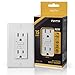 Faith 15A GFCI Outlet, ETL Listed, Non-Tamper-Resistant GFI Duplex Receptacle with LED Indicator, Self-Test Ground Fault Circuit Interrupter with Wall Plate, White