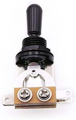 KITARA 3 Way Short Straight Guitar Toggle Switch Guitar Pickup Selector For Gibson Epiphone Les Paul Electric Guitar with Black Tip (pack of 1)
