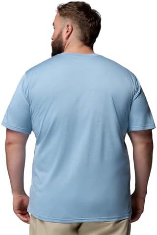 T-shirt de manga curta masculina, cor azul ondulada, tamanho XL