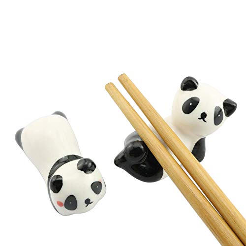 Tegg 6PCS Art Porcelain Ceramic Panda Chopstick Rest Rack Spoon Fork Knife Ware Holder - Thumbnail 4