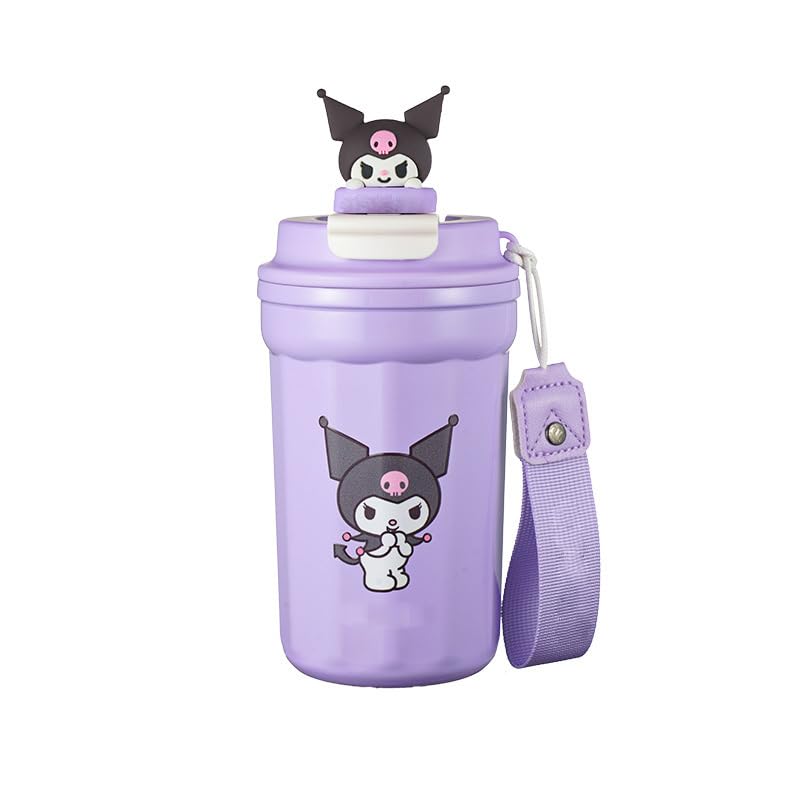 Photo 1 of ***PINK*** FourFine Stainless Steel Water Bottle Thermos Travel Mug Durable Leak Proof Flip-Up Push-Button BPA Free Cartoon Cat Kawaii Adorable for Hot or Cold Drinks 480ml (Pink)