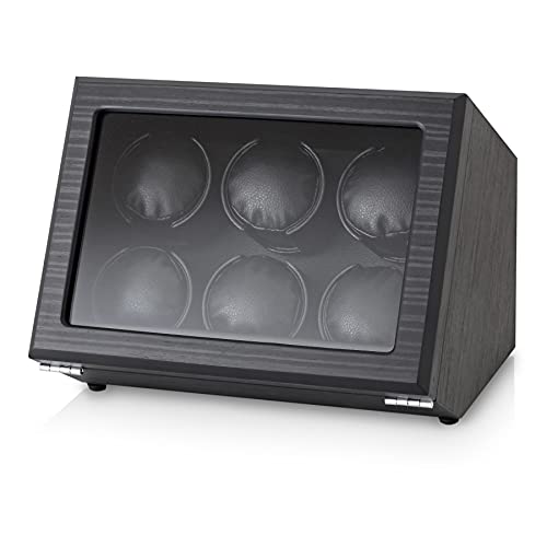 Watch Winder for 6 Automatic Watches (Black Veneer)