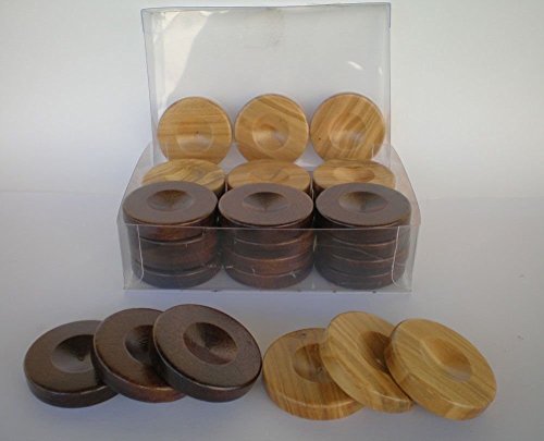 30 Olive Wood chips 1.4"-Backgammon checkers from natural Greek Olive Wood
