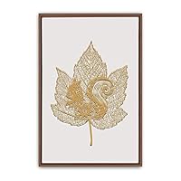 Framed Canvas Wall Art Leaf Canvas Prints Home Artwork Decoration for Living Room,Bedroom - 16x24 inches