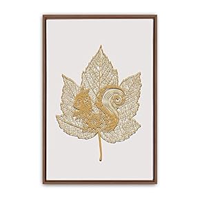 Framed Canvas Wall Art Leaf Canvas Prints Home Artwork Decoration for Living Room,Bedroom - 16x24 inches