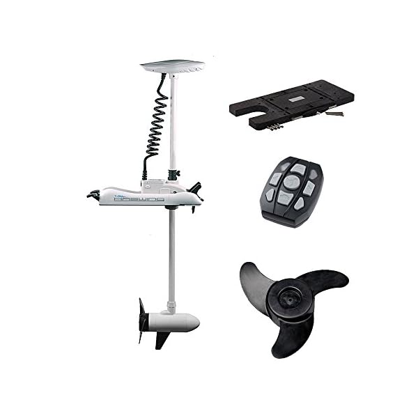 Haswing-Cayman-12v-55lbs-Electric-Trolling-Motor-Bow-Mounted-Trolling-Motor-with-Quick-Release-Bracket-Quick-Mounted-Plate-white