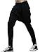 uxcell Men Drop-Crotch Dance Sport Jogging Hip hop Harem Pants Black W36/38
