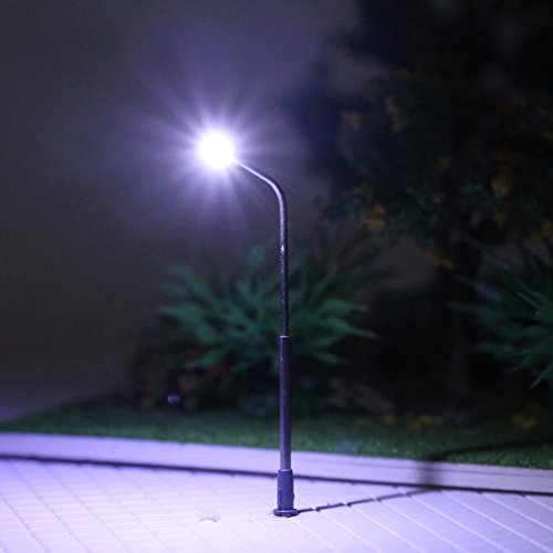 Evemodel LQS06 10 STK. Peitschenlampen LED 62mm Spur N Straßenlampen Flexible Höhe 3V 12V NEU – Bild 3