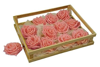 Klocke Kerzen Wunderschöne & Große Wachsrosen/Rosen - 12 Stück - Ø 10cm - Wasserfest - Tischdekoration - Dekoration Herbstflo
