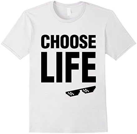 Men's Choose Thug Life, Deal With It Pixelated Sunglasses T-Shirt 2XL White