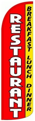 RESTAURANT - BREAKFAST LUNCH DINNER X-Large "WINDLESS" Swooper Flag