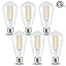 Edison LED Bulb 6 Watt, ST58 Vintage LED Filament Light Bulb, 4000K Daylight, E26 Medium Base Clear Glass Bulbs, Non dimmable, Pack of 6, by Comzler