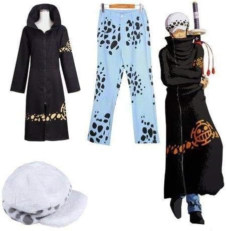 Amazon ワンピース トラファルガー ロー 二代 風 コート ズボン 帽子 コスチューム 黒 青 女 S コスプレ 仮装 通販