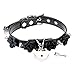 Handmade Cosplay Studded Flowers Leather Heart Lock Choker Collar Cute Kawaii