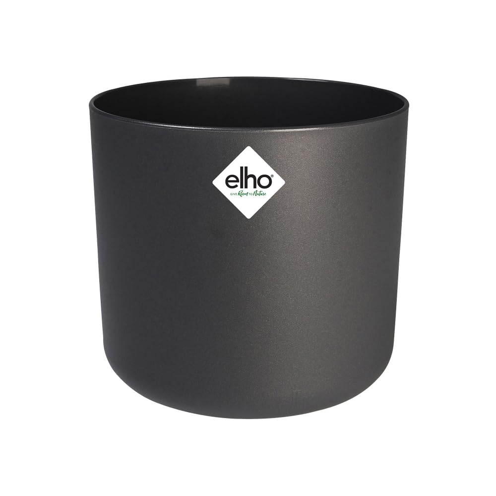 elho B.for Soft Round 18 - Indoor Plant Pot - 100% Recycled Plastic - Ø 18.3 x H 16.7 cm - Black/Anthracite